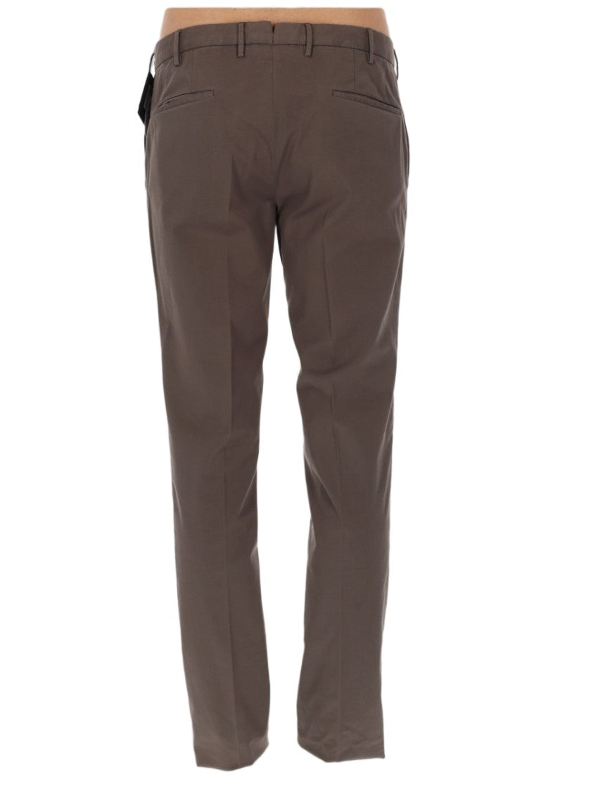 Incotex Neutrals Slim Flat-Front Cotton-Blend Tailored Pants