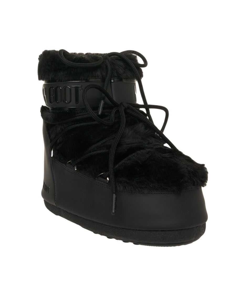 Moon Boot Iconic Faux Fur Ankle Boots With Lace-Up Detail