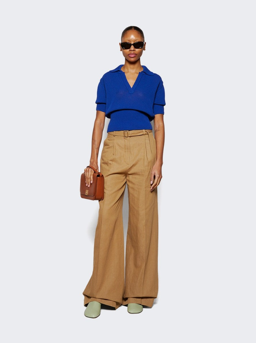 Proenza Schouler Reeve Cropped Polo Cobalt