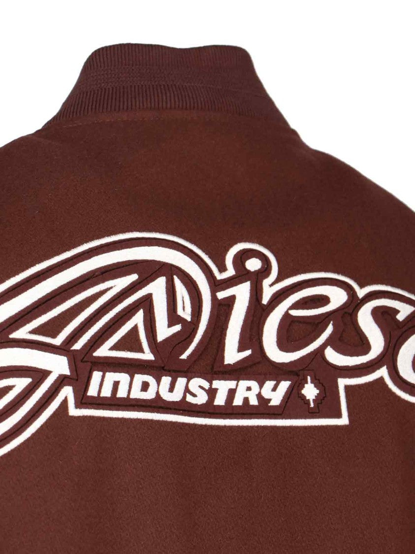 Diesel Shawl Collar Bomber Jacket – Brown/White