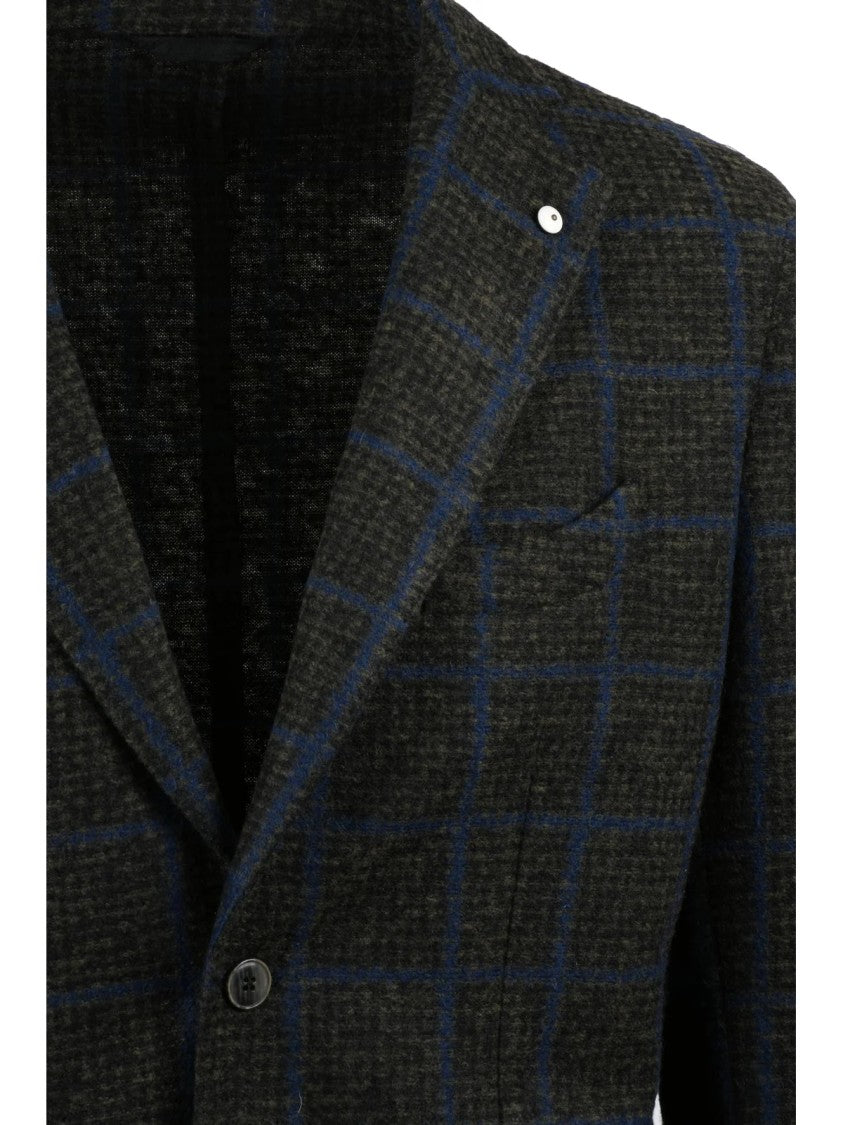 L.B.M. 1911 Wool Blend Jacket With Rounded Silhouette And Button Closure