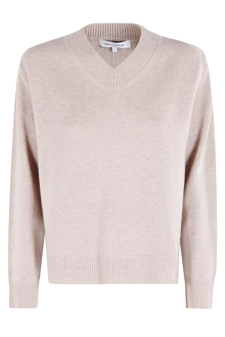 Maison Kitsuné Merino Wool Comfort V-Neck Jumper