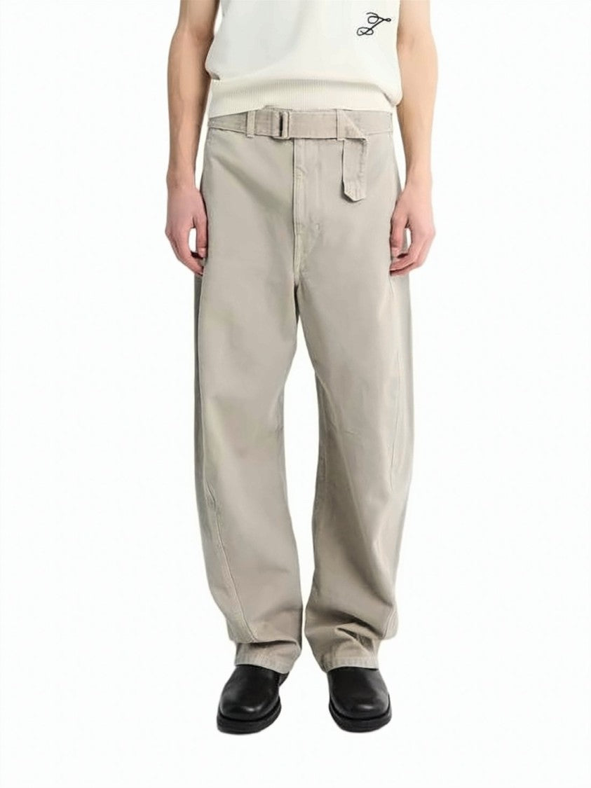 Lemaire Wide-Leg Pants With Unique Twisted Belt Detail