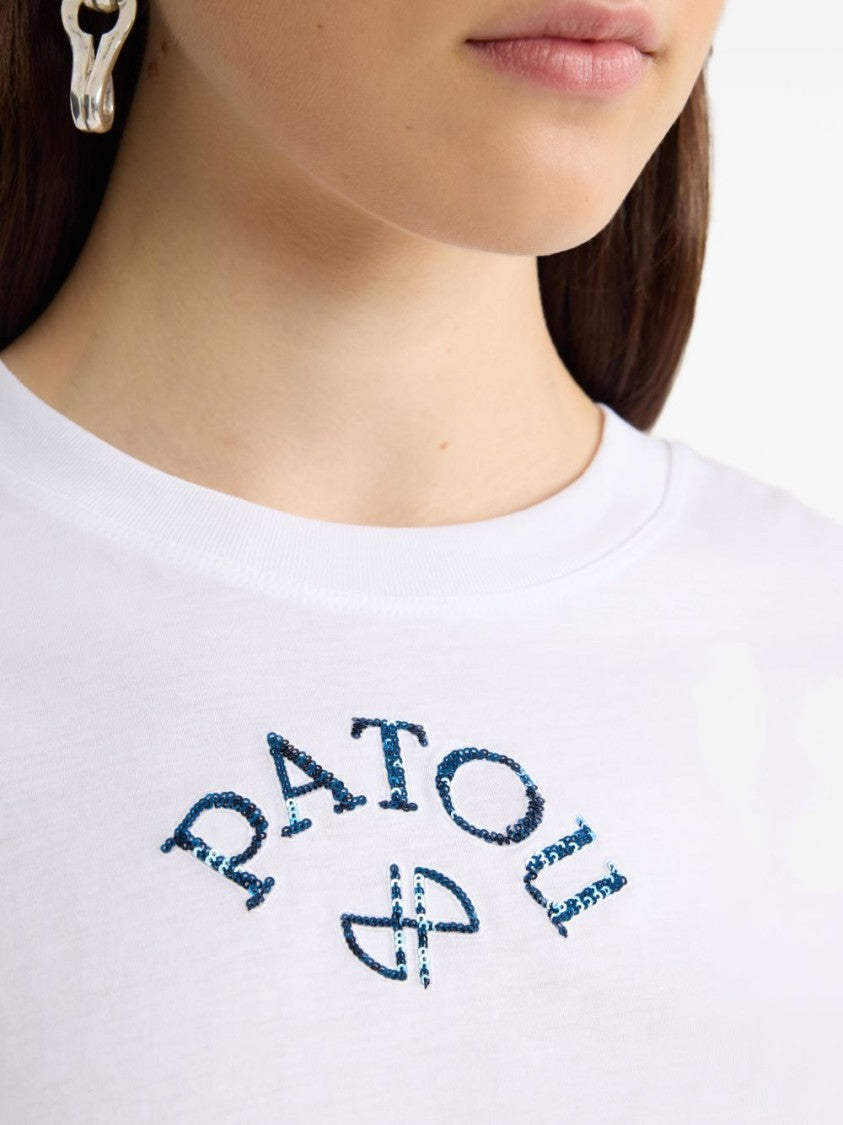 Patou Cropped White Cotton T-Shirt