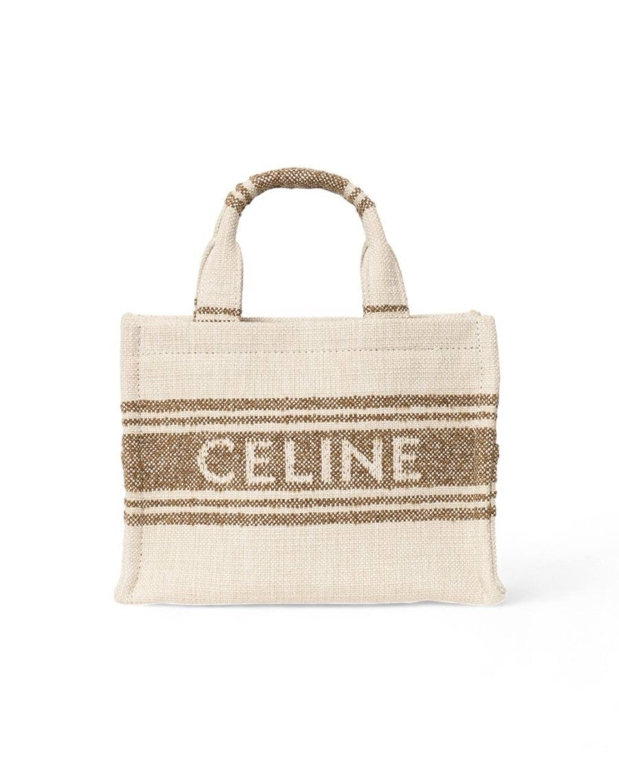 Celine Cabas Thais Tote Canvas Stripes