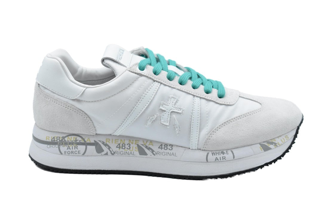 Premiata Elevated White Sneakers With Distinctive Textures