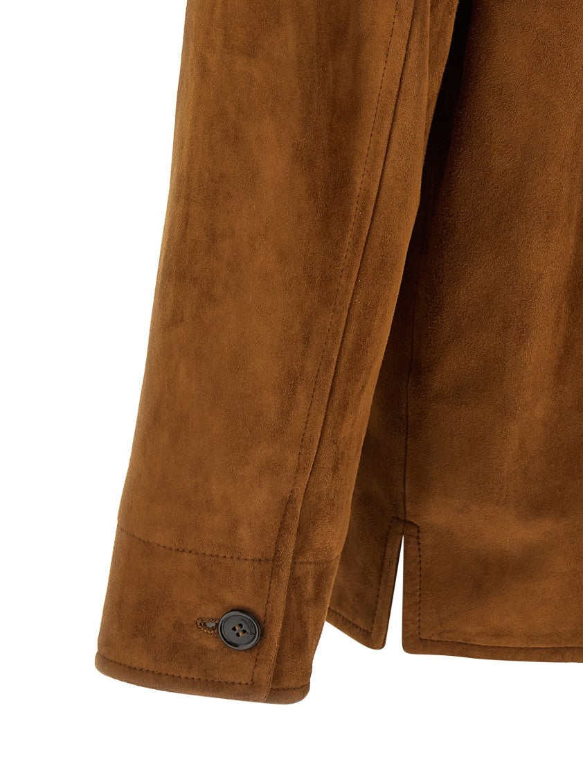 Saint Laurent Refined Suede Overshirt With Structured Design