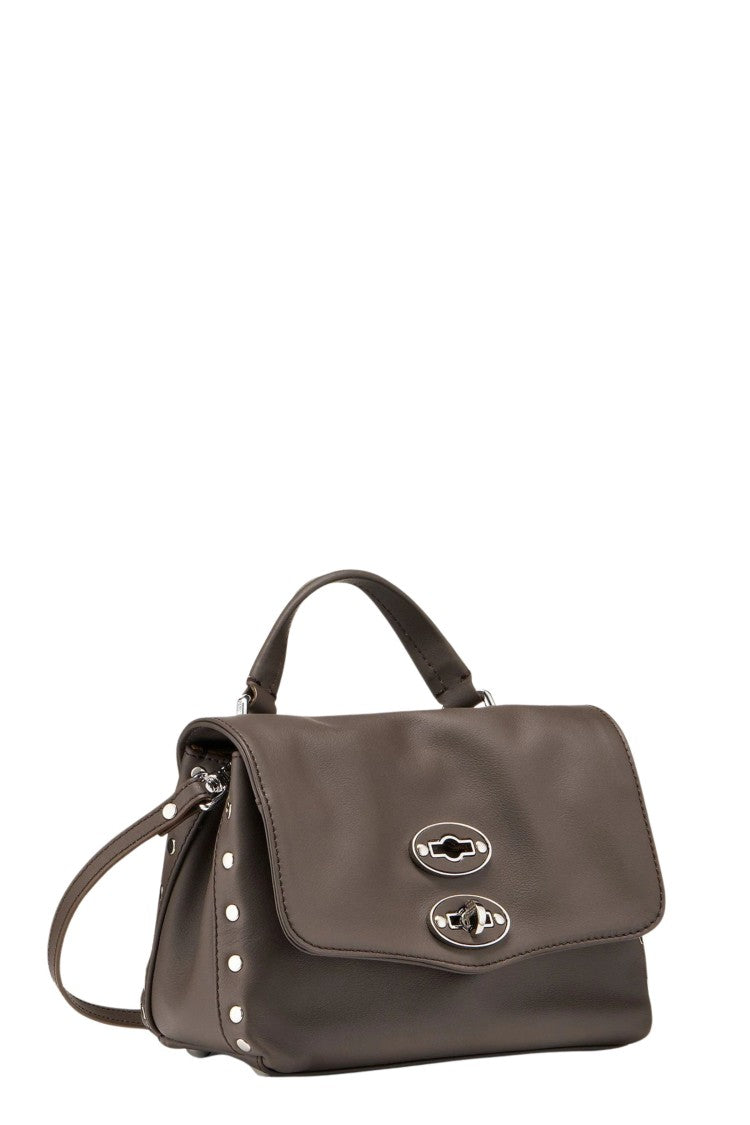 Zanellato Compact Brown Leather Postina Saetta Handbag