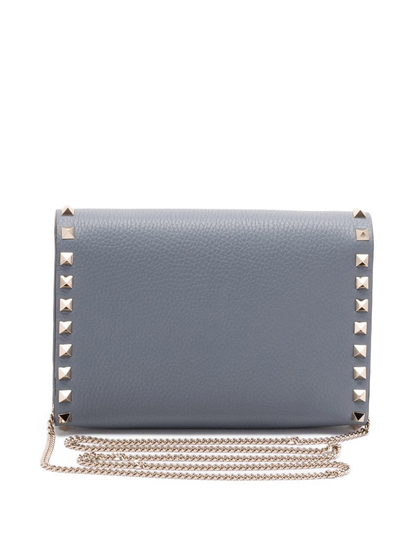 Valentino Blue Structured Studded Envelope Mini Bag