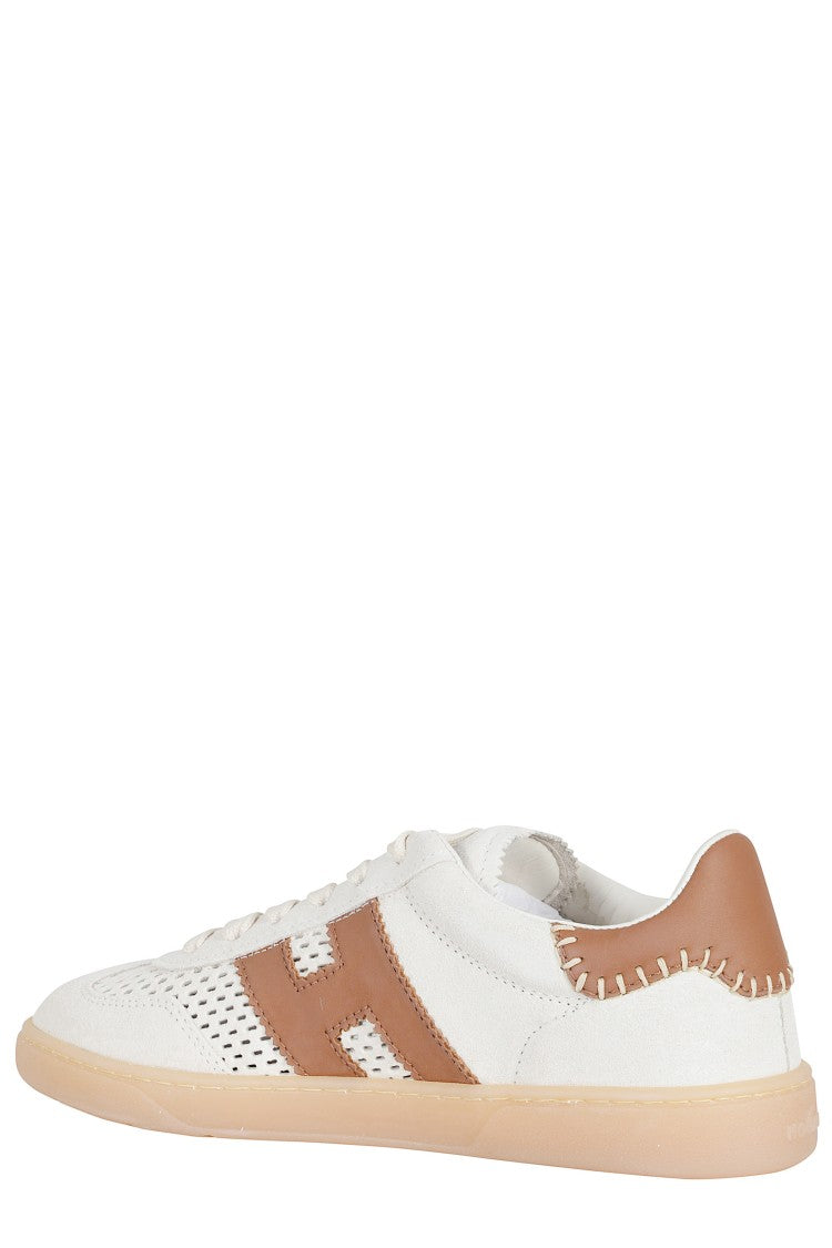 Hogan White Cool Laced Perforated Leather Sneakers