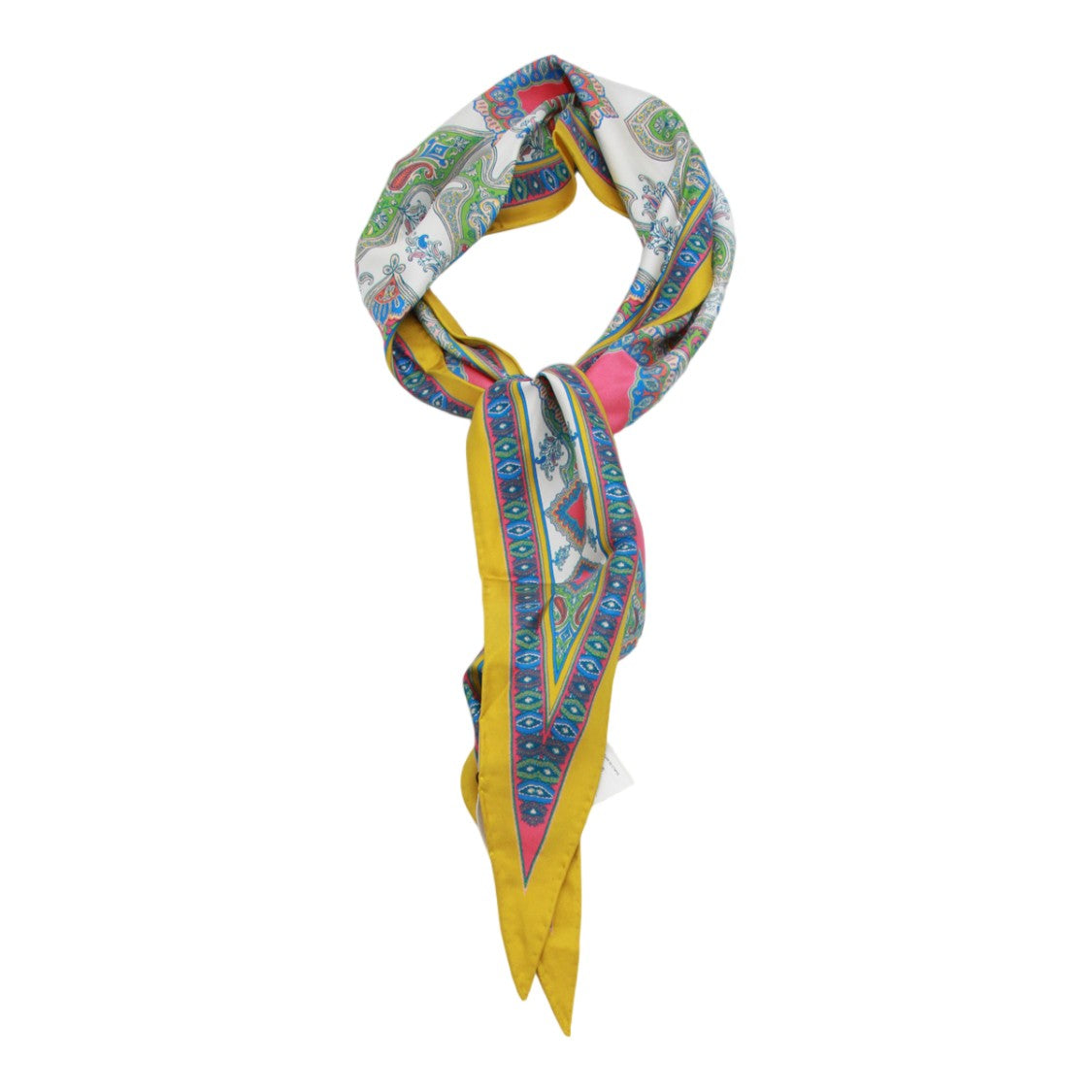 Etro Intricate Paisley Pattern Scarf With Geometric Borders