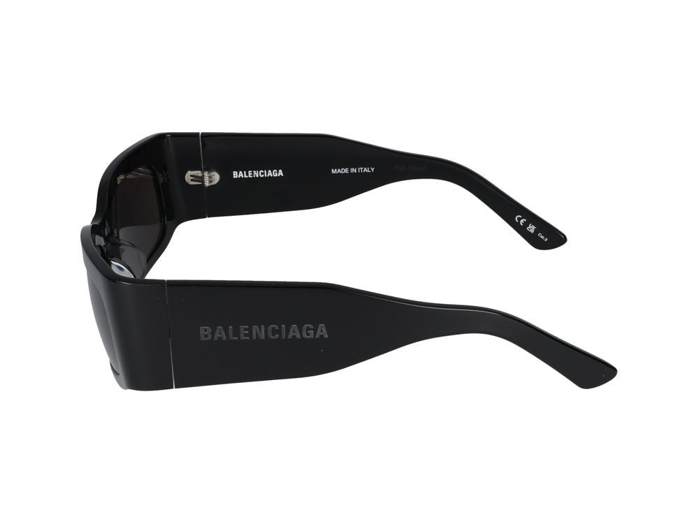 Balenciaga Black Bb0328s Acetate Oversized Rectangular Sunglasses