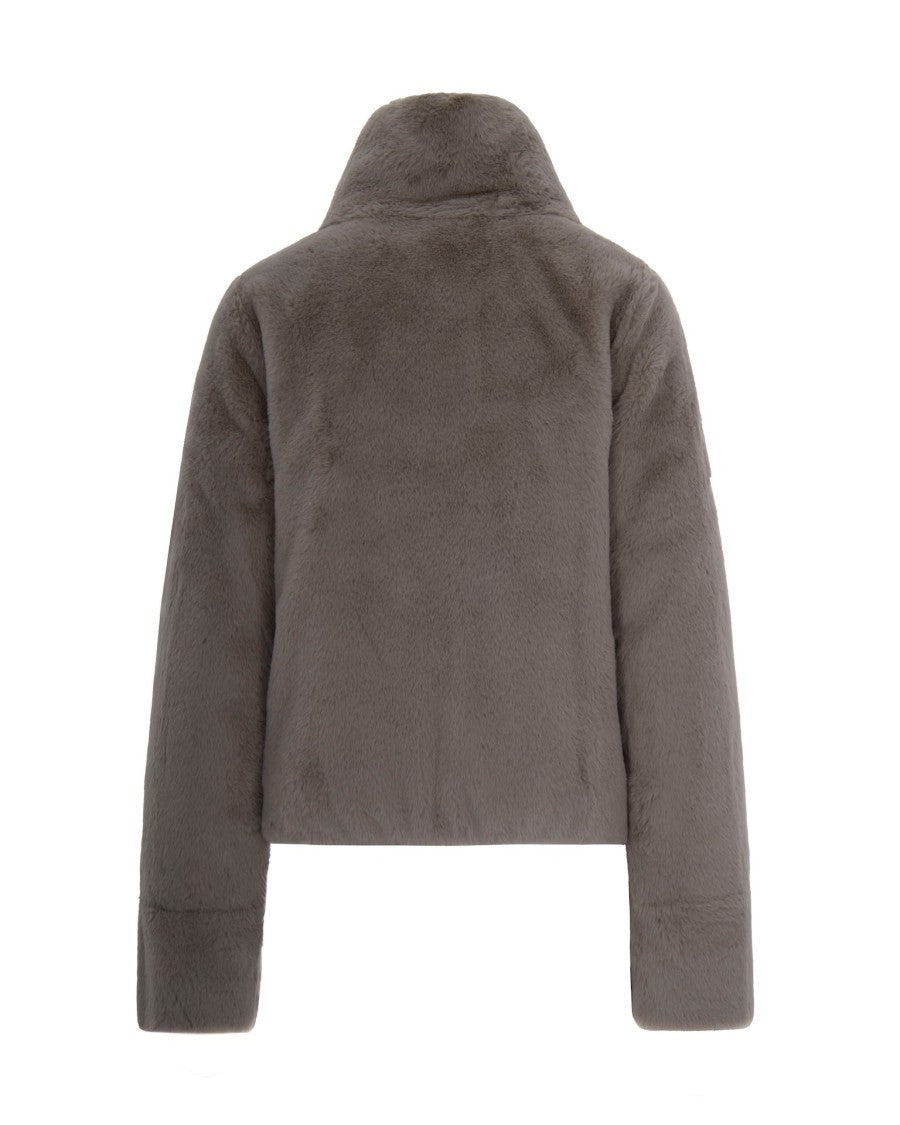 Colmar Originals Reversible Faux Fur Down Jacket In Sand