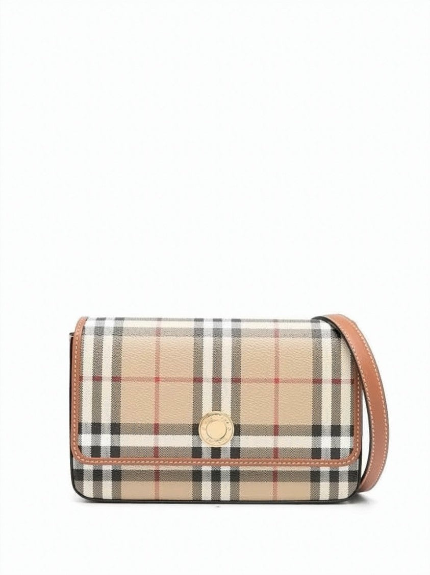 Burberry Rectangular Crossbody Bag With Iconic Checkered Pattern