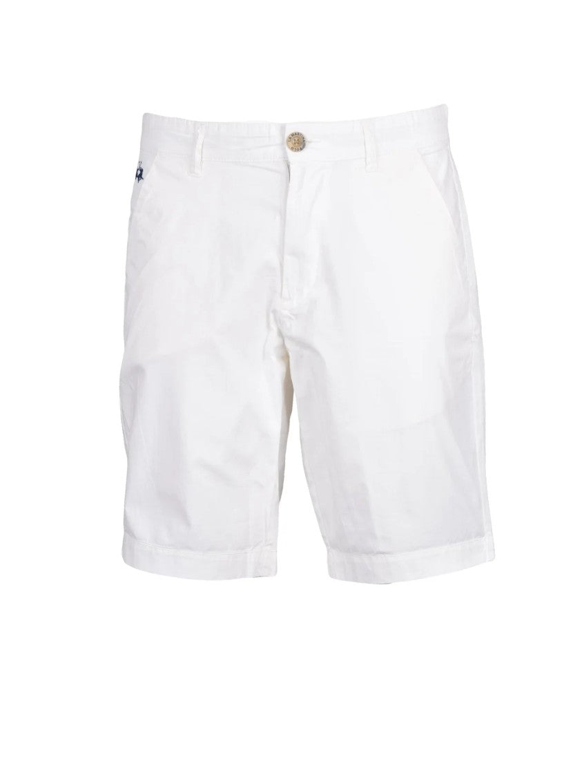 La Martina White Cotton Casual Shorts