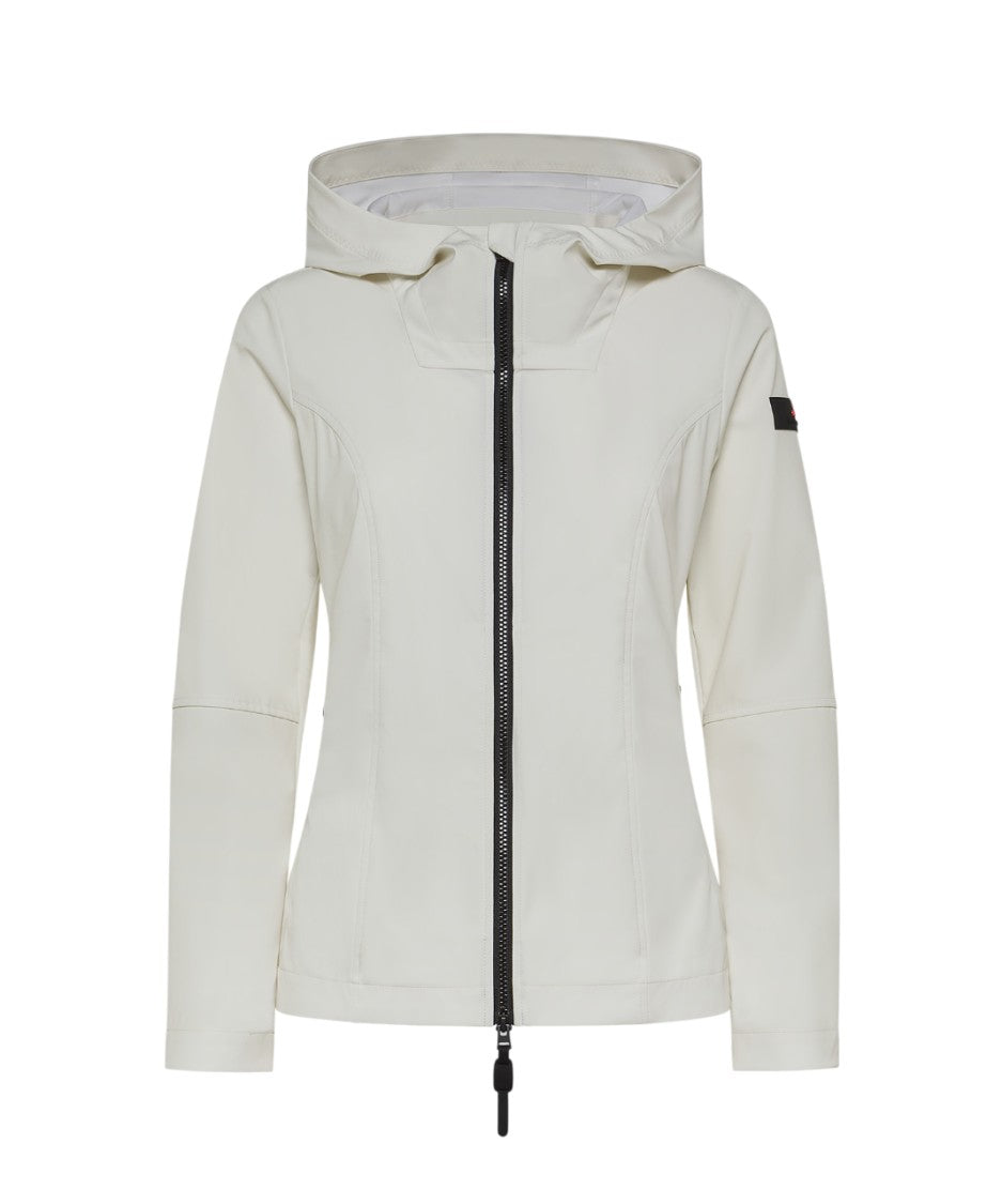 Peuterey Short White Windbreaker With Fixed Hood