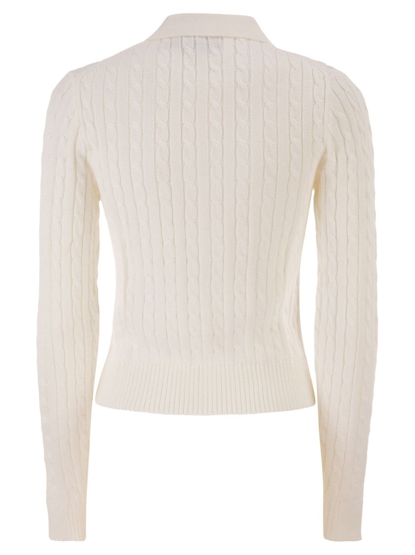 Polo Ralph Lauren Cotton Cable Knit Cardigan With Collar