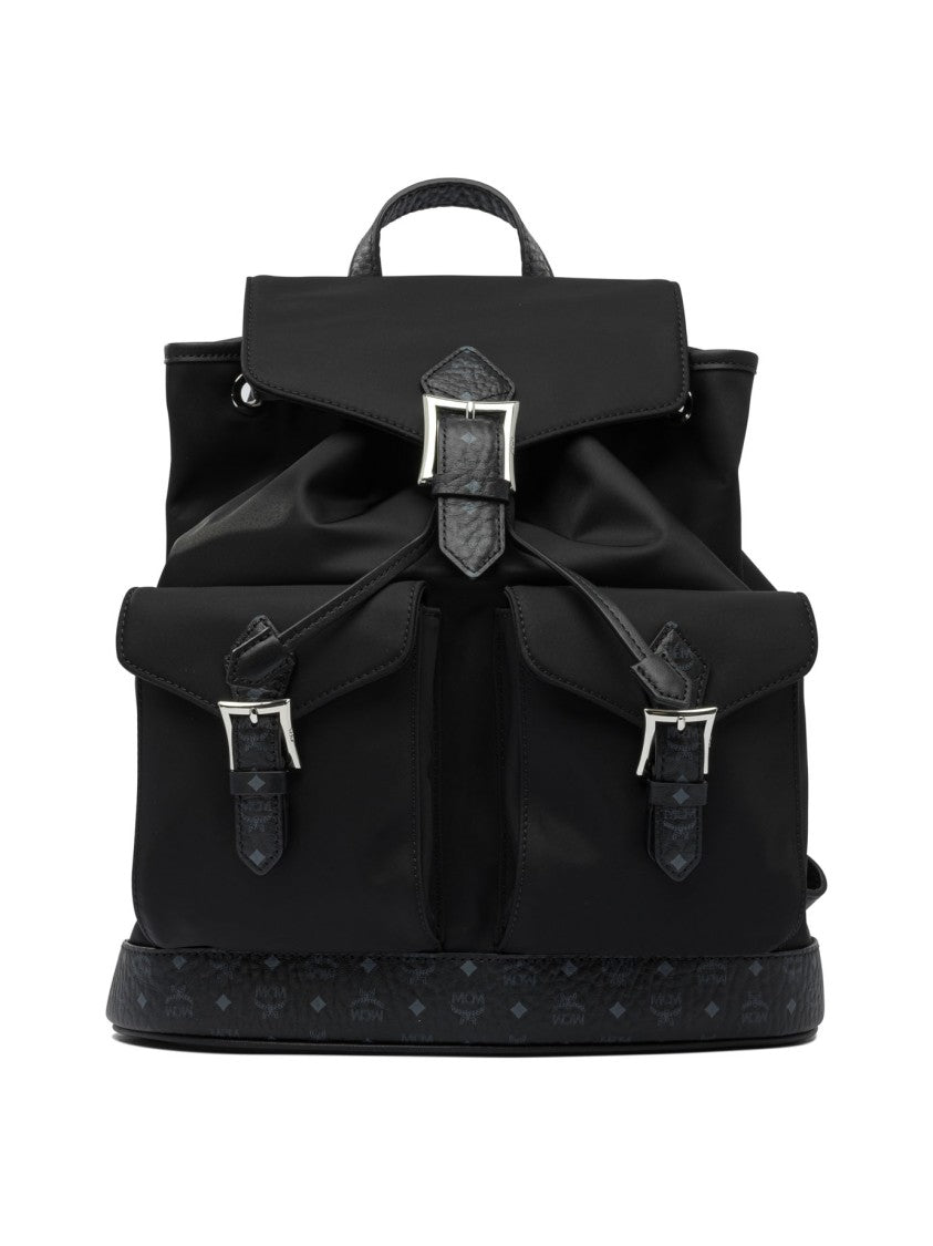 Mcm Nylon Bucket Backpack With Adjustable Straps