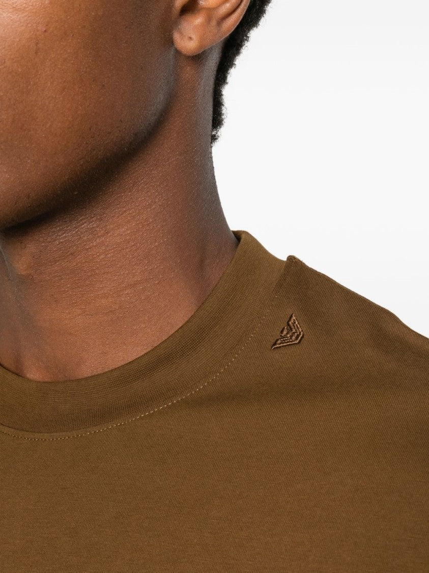 Emporio Armani Brown Jersey Dropped Shoulder T-Shirt