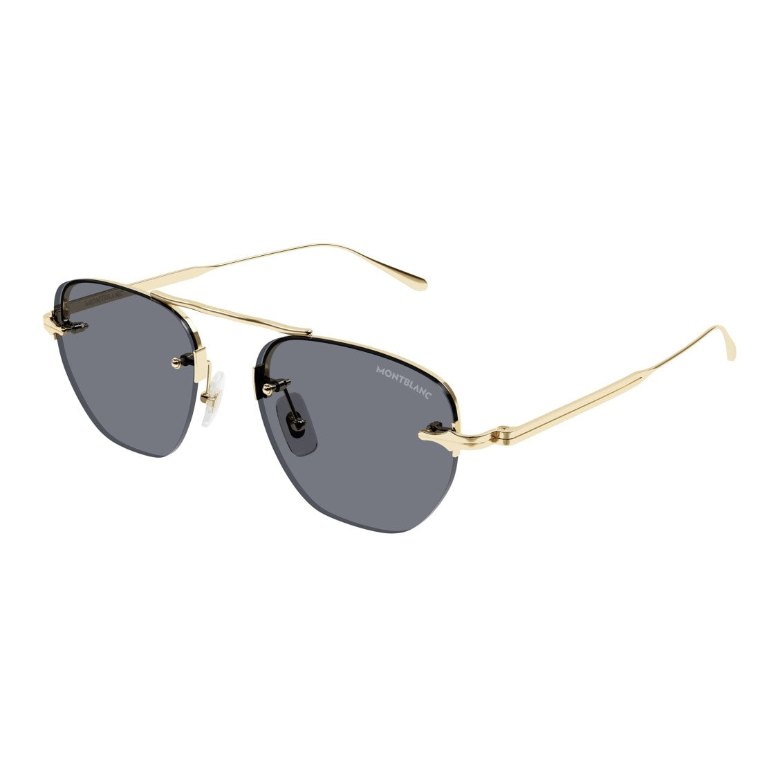 Montblanc Mb0404s Rimless Gold-Toned Sunglasses With Rectangular Lenses