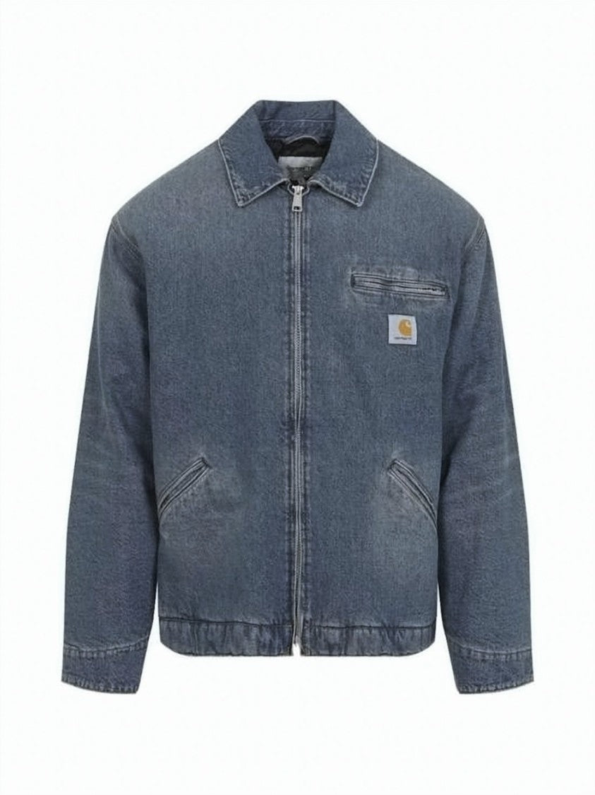 Carhartt Wip Vintage-Inspired Blue Denim Zip-Up Jacket With Classic Detailing