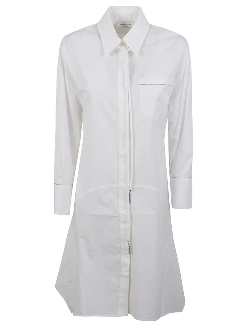 Fabiana Filippi Classic Button-Down White Shirt Dress