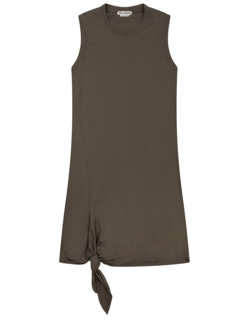J. W. Anderson Sleeveless Mini Dress With Knot Detail And Asymmetrical Hem