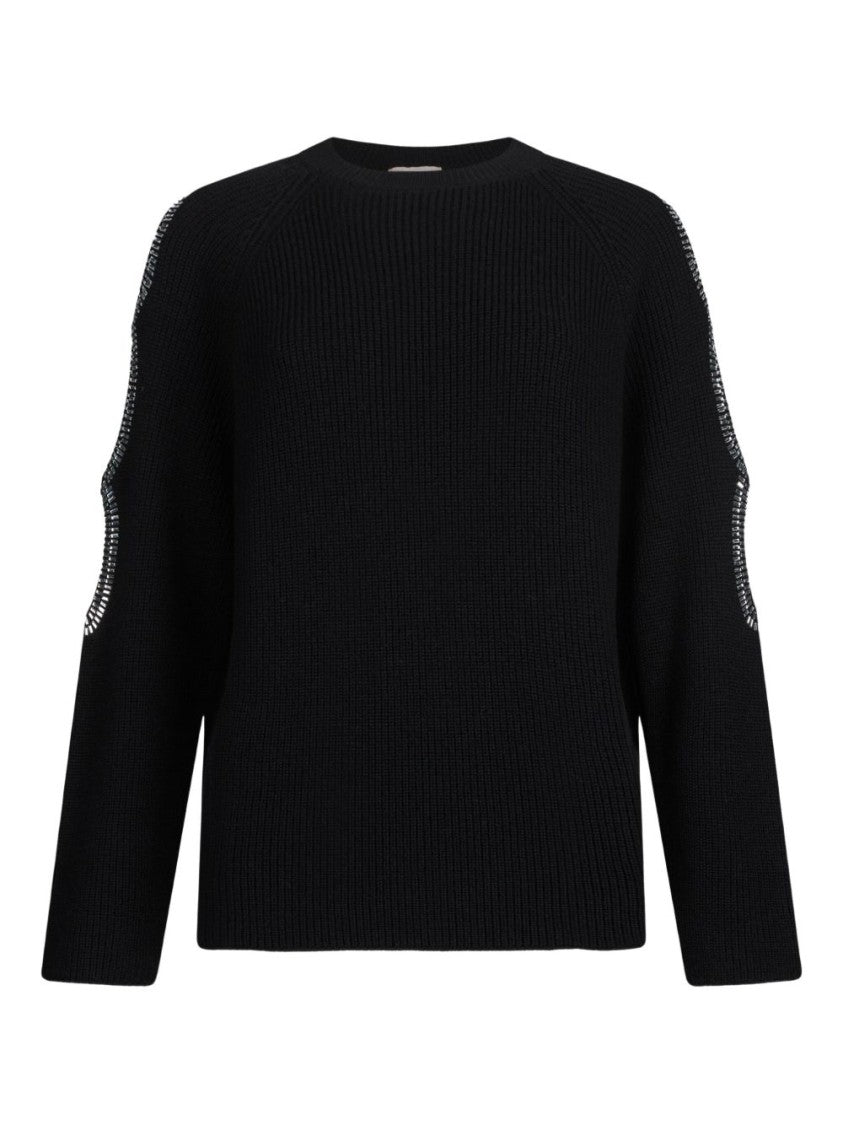Liu Jo Black Knitted Sweater With Cut-Out Details