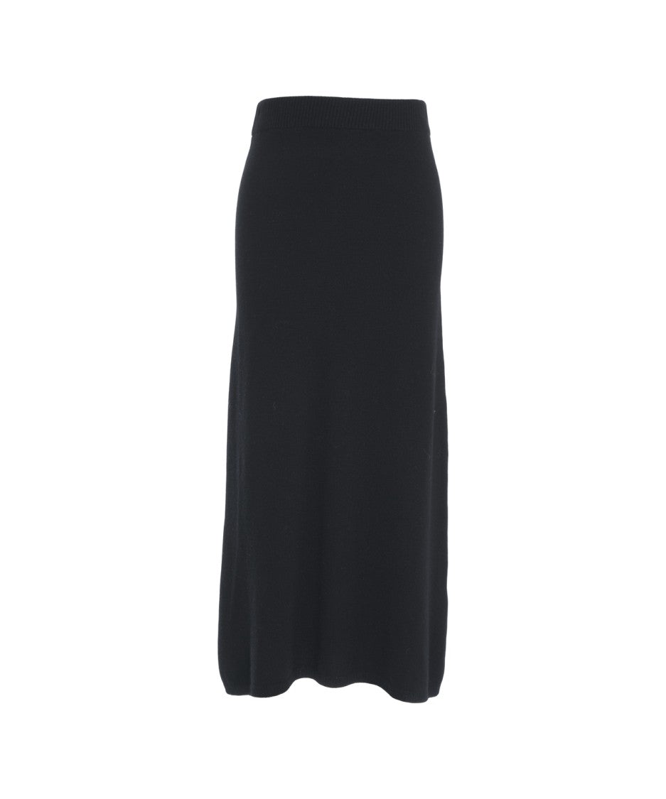 Peuterey Midi-Length Knitted Wool Skirt With Fitted Waistband