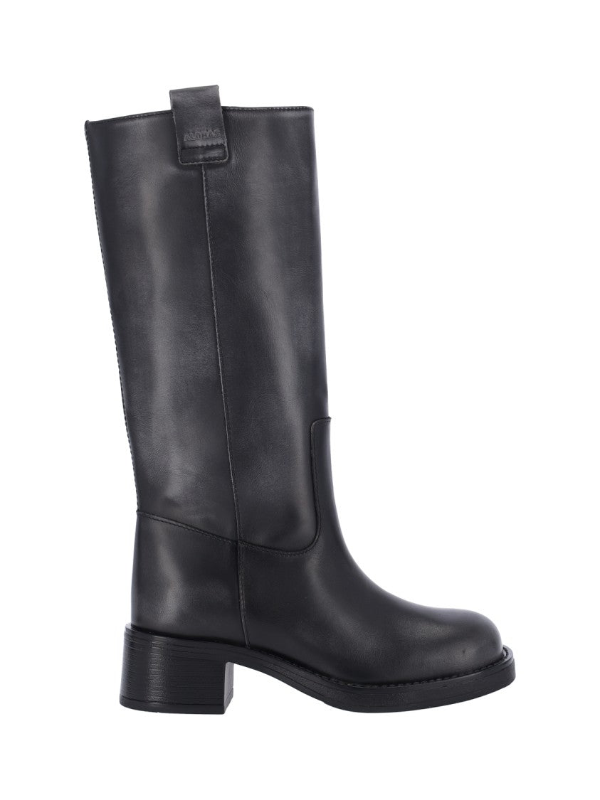 Alohas Black Sajan Calf Leather Boots
