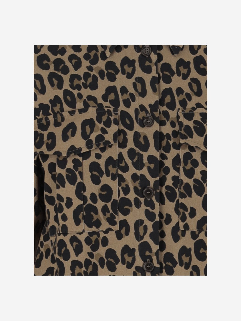 Aspesi Leopard Print Stretch Cotton Shirt