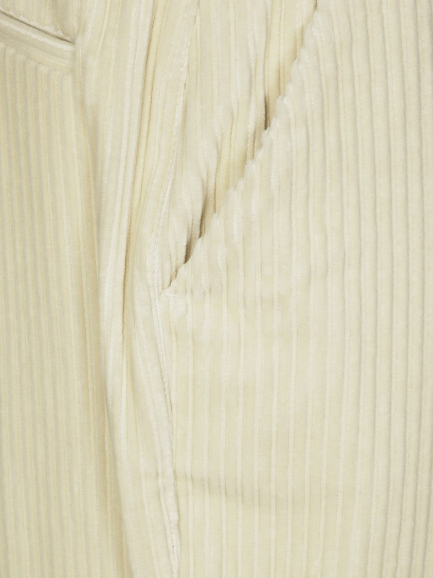 Parosh Straight-Leg Ribbed Velvet Trousers With Regular Waist