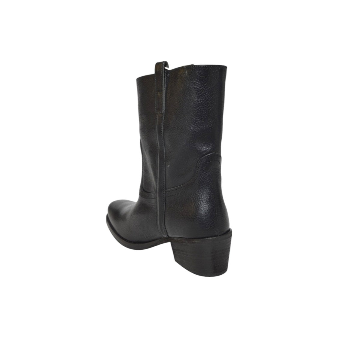 Max Mara Classic Cowboy-Inspired Ankle Boots With Textured Leather