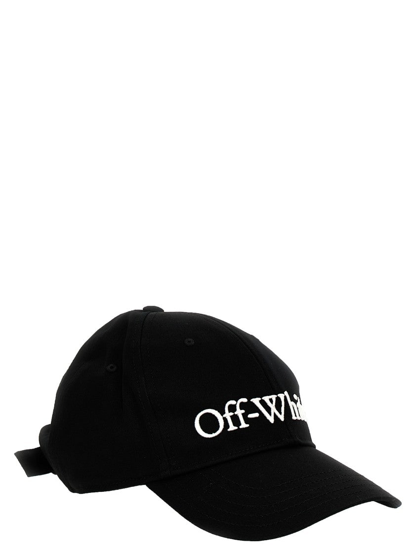 Off-White Black Cotton Cap With Embroidered Logo