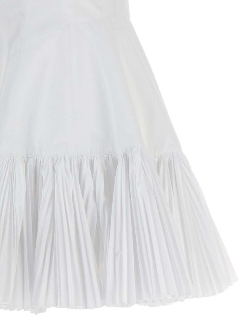 Giovanni Bedin Cotton Blend Mini Dress With Pleated Hem