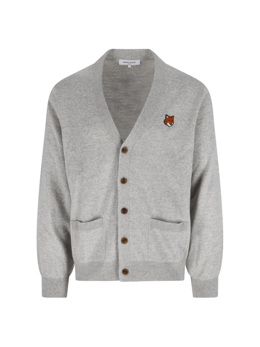 Maison Kitsuné Textured Knit Grey Sweater