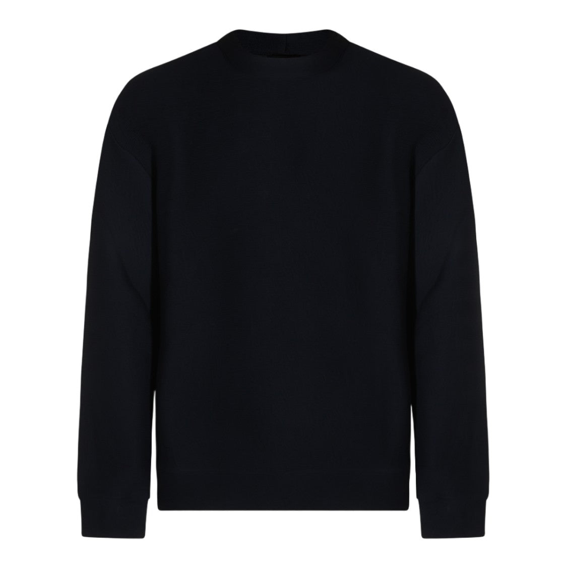 Giorgio Armani Black Ribbed Crewneck Sweater