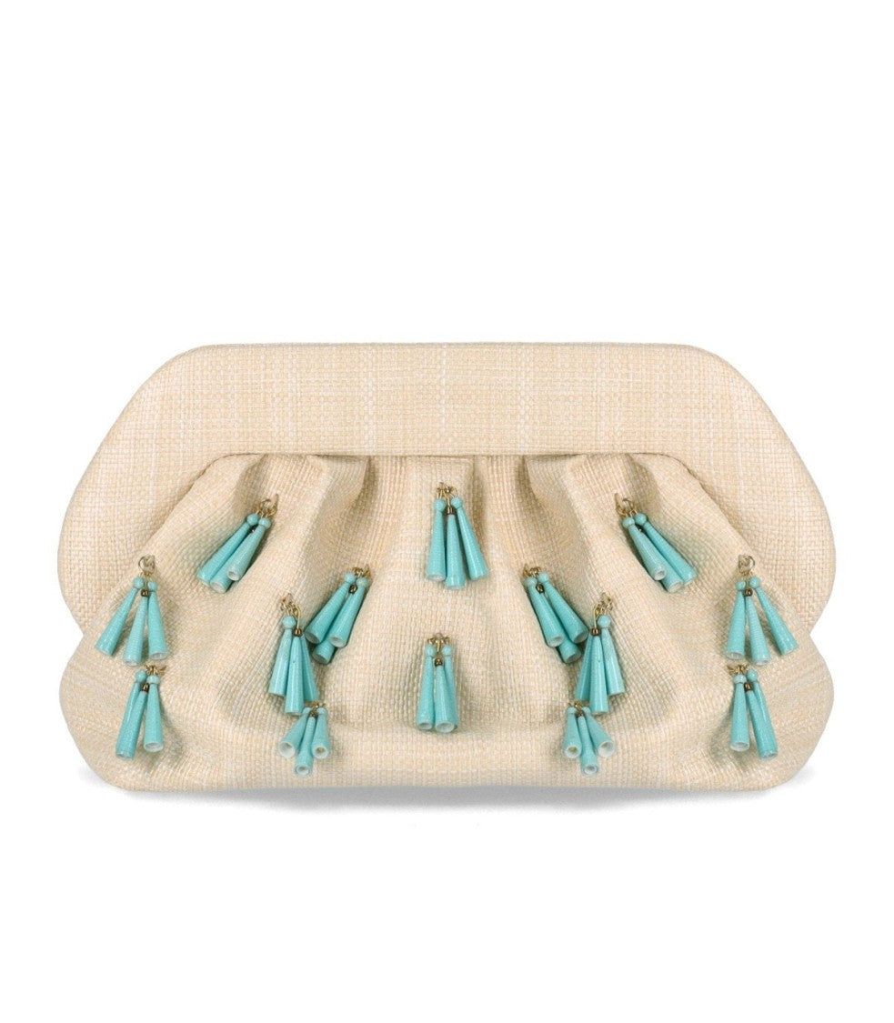 Themoirè Bios Paper Fringe Butter Clutch Bag
