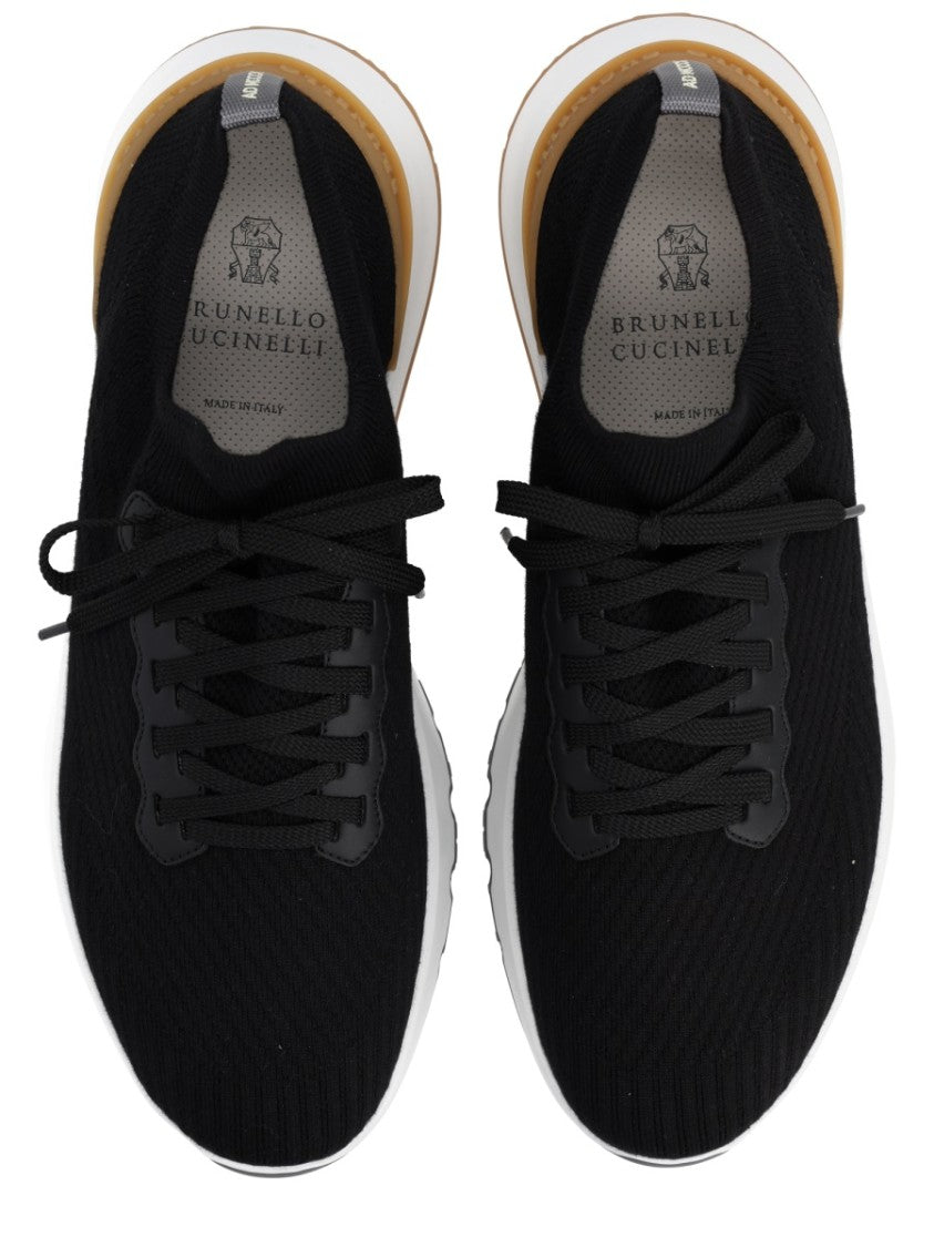 Brunello Cucinelli Knitted Upper Sneaker With Streamlined Silhouette