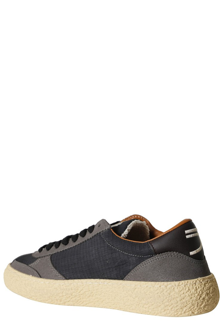 Puraai Gray 1.01 Vintage Logo Details Suede Rubber Sneakers