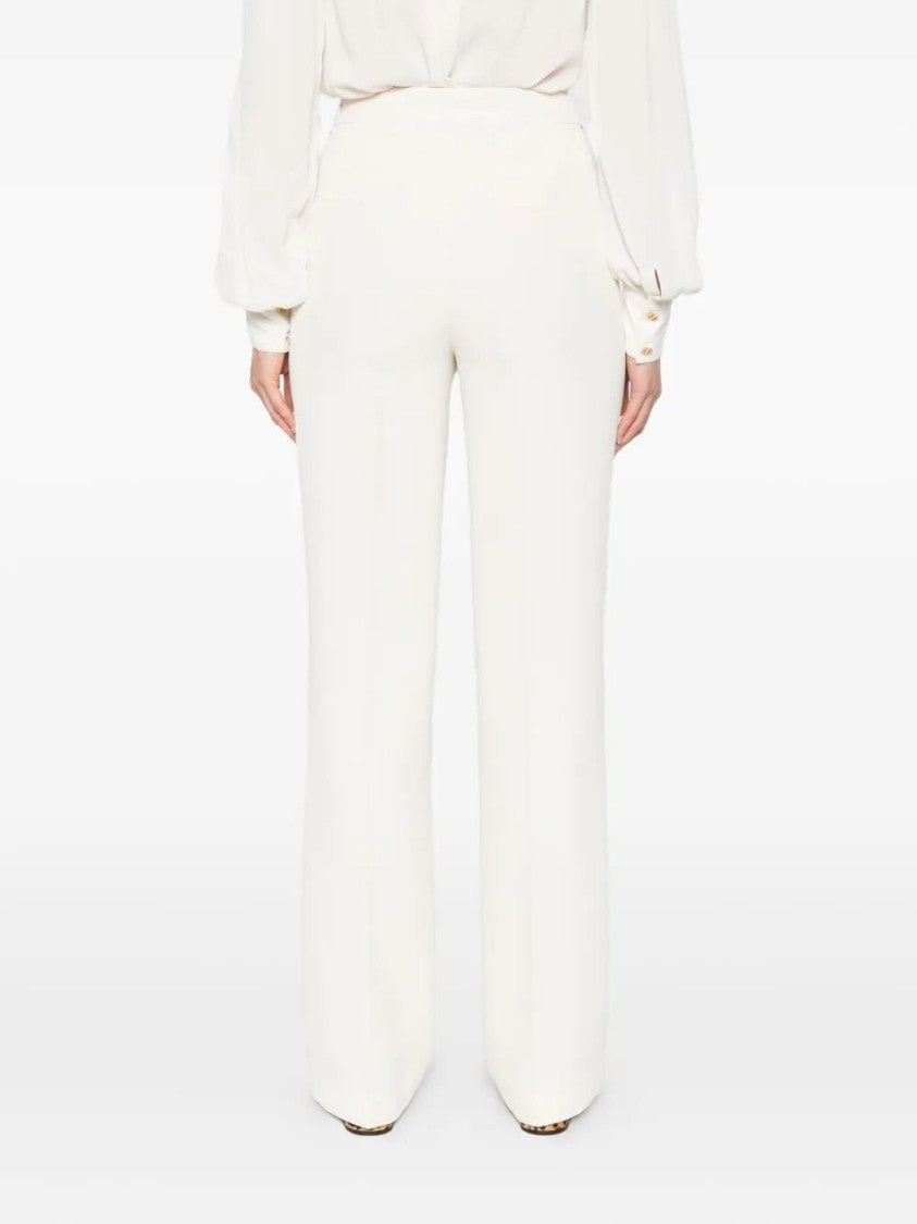 Twin-Set Wide-Leg Pants With Chain Detail And Smooth Finish