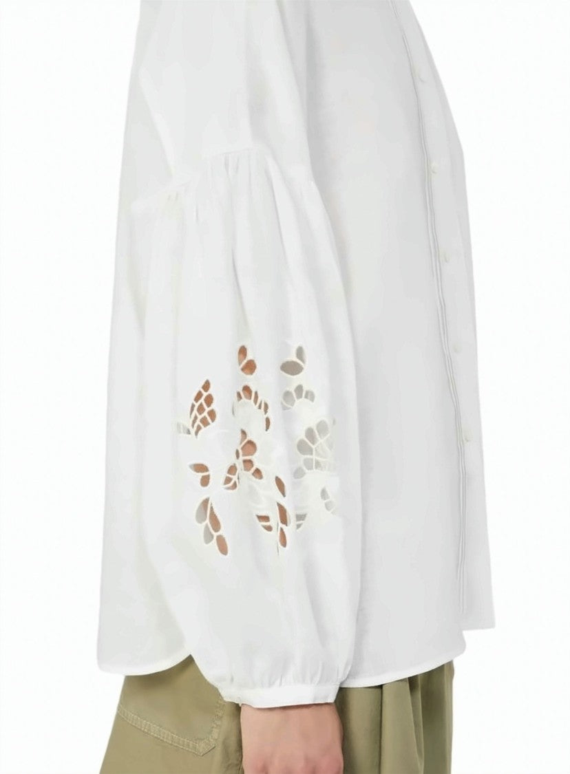 Weekend Pure Linen Long Low Cut Shirt