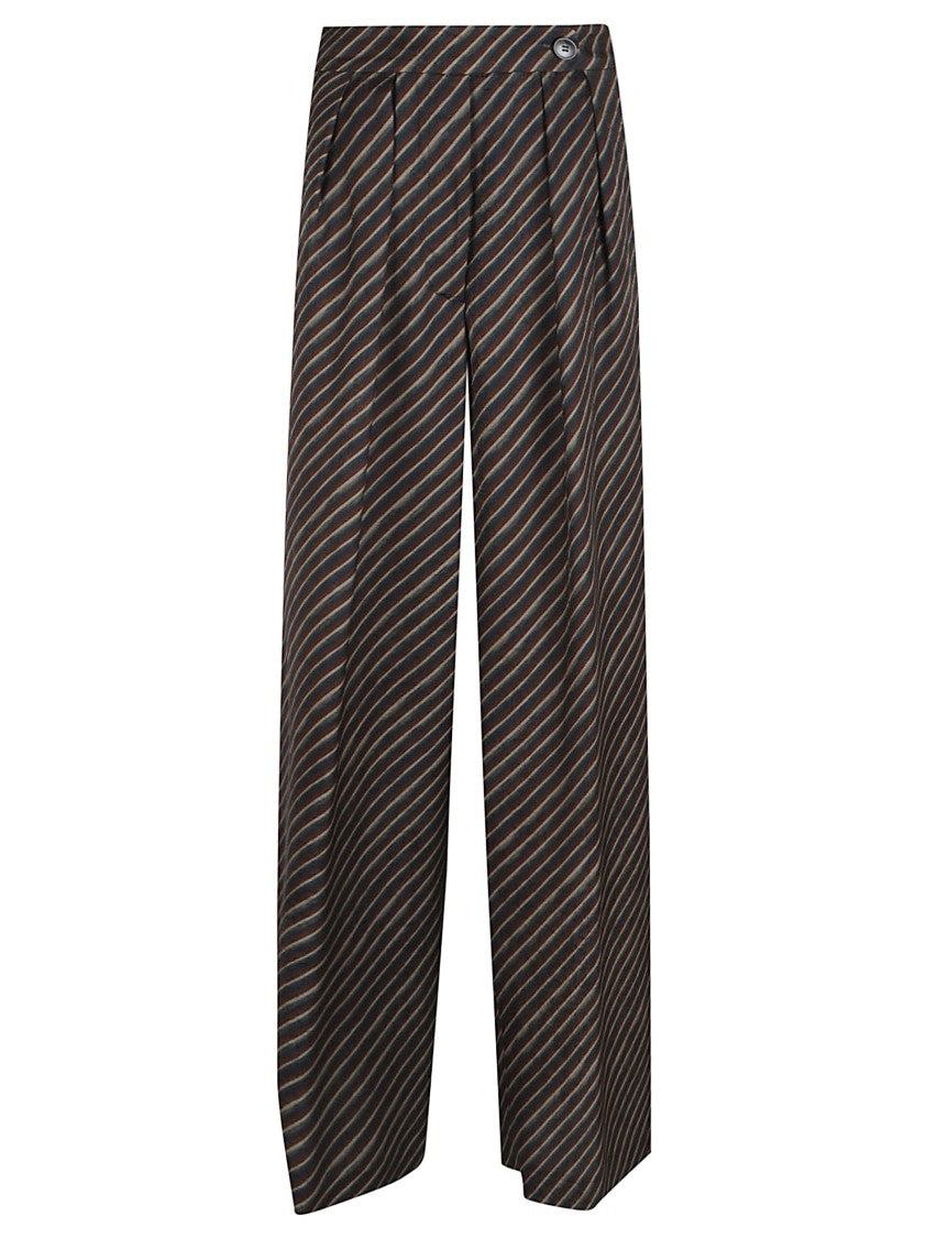 Dries Van Noten Wide-Leg Trousers In 605 Bottle