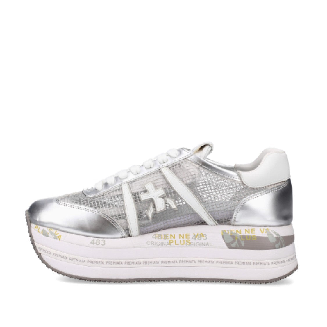 Premiata Silver Leather Beth Sneakers