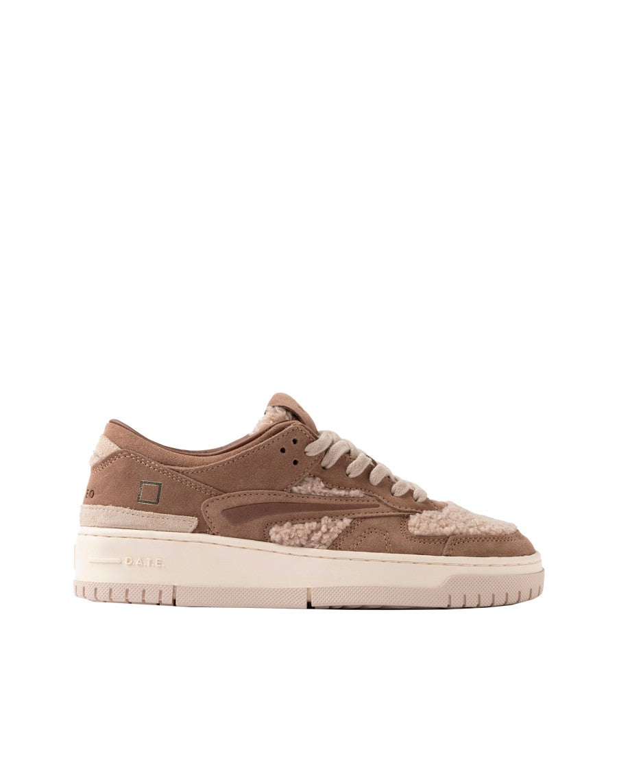 D.A.T.E Beige Teddy Torneo Sneakers
