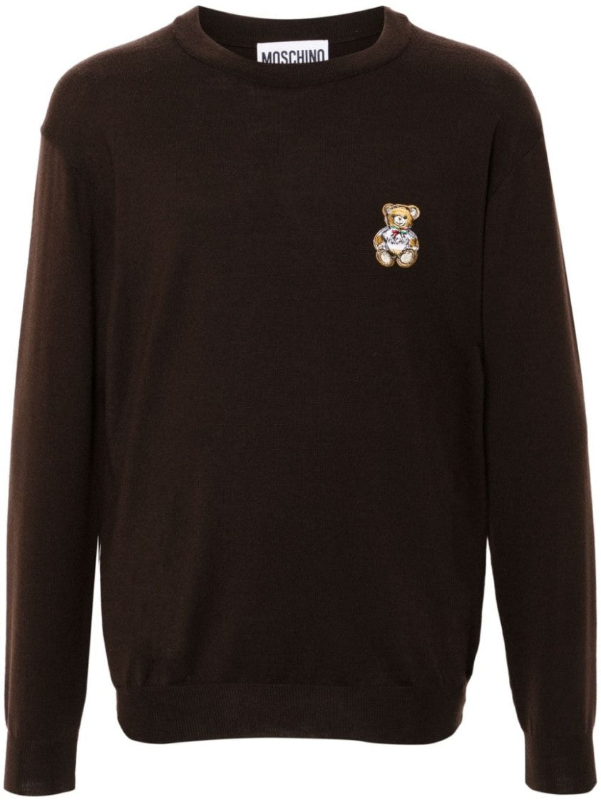 Moschino Coffee Brown Virgin Wool Sweater
