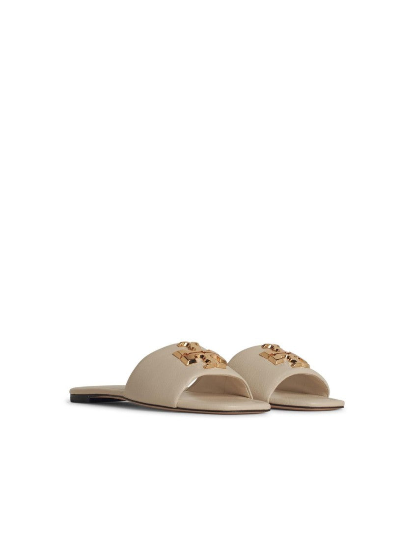 Tory Burch Eleanor' Cream Leather Slippers