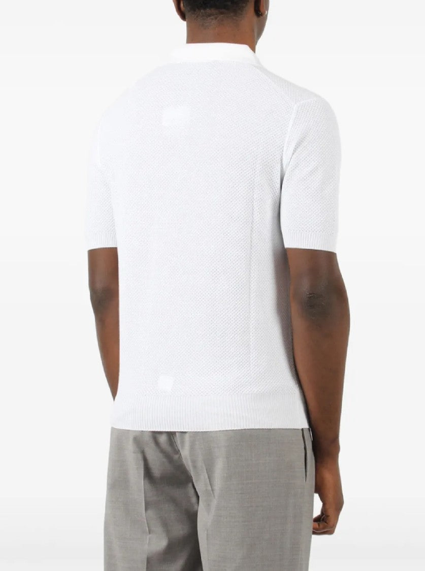 Tagliatore Textured Knit Polo Shirt With Tailored Fit
