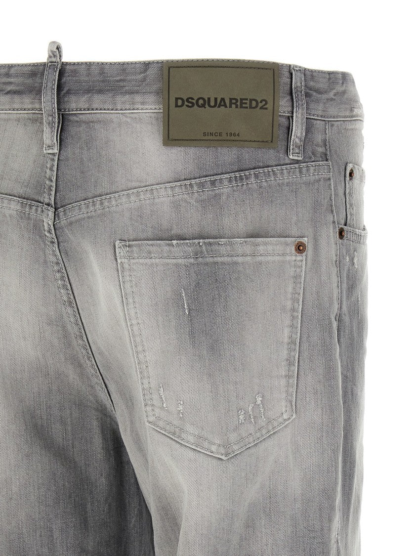 Dsquared2 Used-Effect Stonewashed Stretch Cotton Denim Jeans
