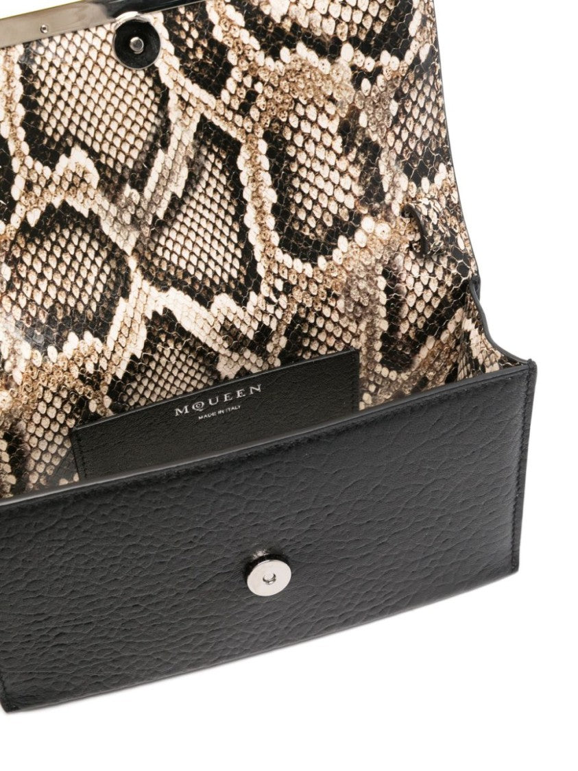 Alexander Mcqueen Textured Black Bag With Concealed Press-Stud